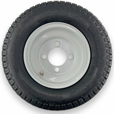 RUBBERMASTER - STEEL MASTER Rubbermaster 16x7.50-8 4 Ply LawnGuard Tire and 4 on 4 Stamped Wheel Assembly 598978